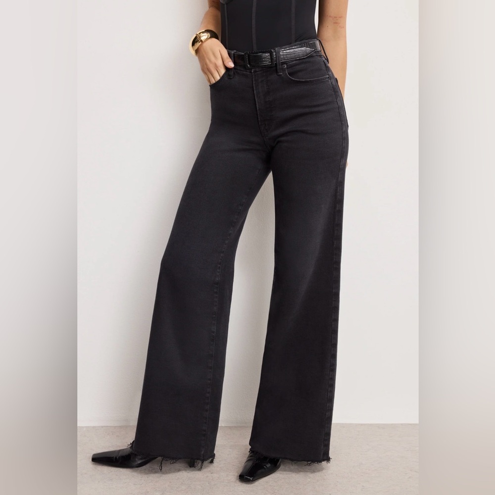 Good American Black Flare Jeans